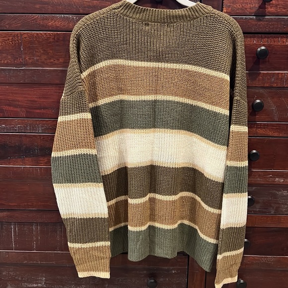 SHEIN Crewneck Striped Drop-Shoulder Sweater EUC - Picture 2 of 6